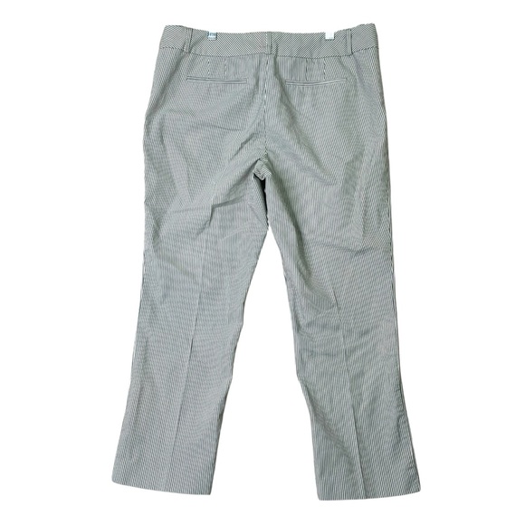 Norma Kamali Career Crop Pant Gray White Straw Stripe Women Size 10(34x26)EUC - Picture 2 of 12